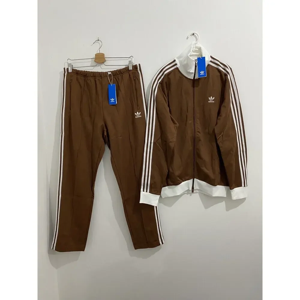 Adidas Originals Beckenbauer Tracksuit Preloved Brown White Size XL